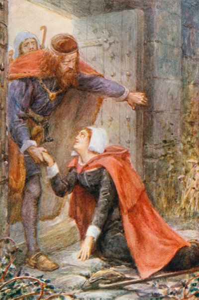 Kapıdaki Merhamet (renkli taş baskı) by Robert Ambrose (after) Dudley