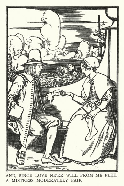 Ve aşk benden asla kaçmayacağından, orta dereceli bir metres (lito) by Robert Anning Bell