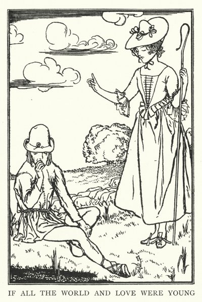 Bütün dünya ve aşk genç olsaydı (lito) by Robert Anning Bell