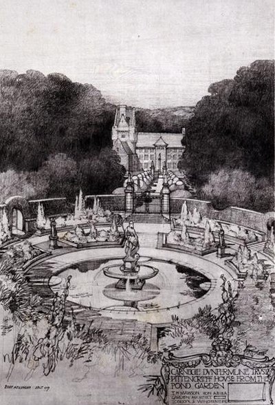 Gölet Bahçesi'nden Pittencrieff Evi, Thomas Mawson'ın 'Şehir Planlama Çalışmaları'ndan by Robert Atkinson