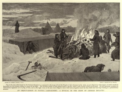 Kış Seferlerinde Bir Nesne-Ders, Alman Piyadelerinin Karında Bir Bivouac by Robert Barnes