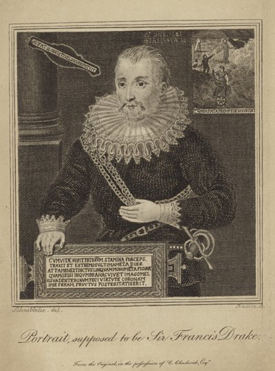Francis Drake (gravür) by Robert Blemell (after) Schnebbelie