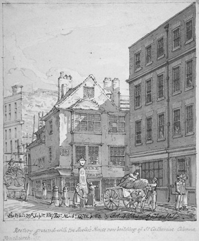 St Katherine Coleman Rectory, Fenchurch Caddesi, Londra Şehri, 1817 by Robert Blemmell Schnebbelie