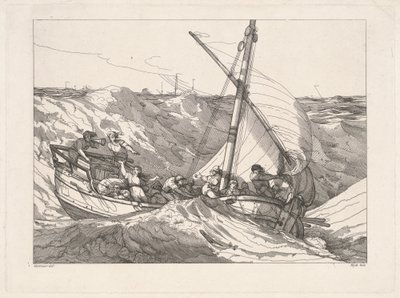 Denizde Fırtınada Tekne by Robert Blyth, after John Hamilton Mortimer