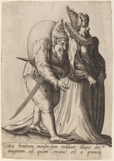 Canavar bir adamın kötü huyları..., 1597 by Robert Boissard