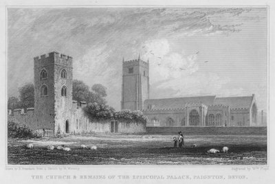 Kilise ve Piskoposluk Sarayı Kalıntıları, Paignton, Devon (gravür) by Robert Brandard