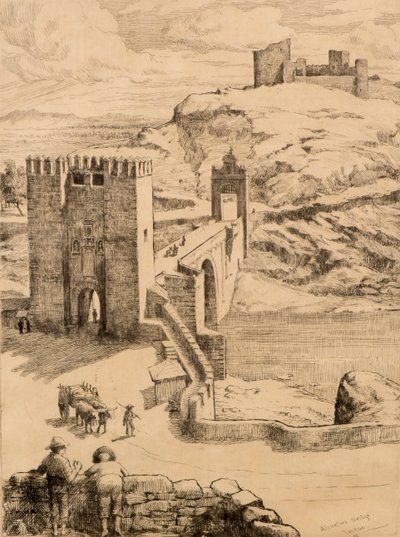 Alcantara Köprüsü, Toledo (gravür) by Robert Bryden