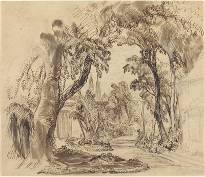 Ağaçlıklı Bir Bahçe Yolu ("Uyuyan Güzel ve Çirkin" için Ön Taslak?) by Robert Caney