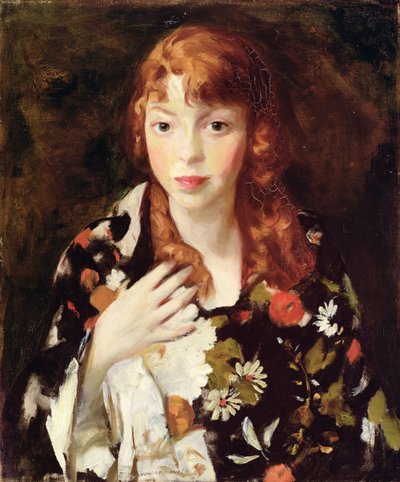 Edna Smith Japon Sargısında, 1915 dolayları (tuval üzerine yağlıboya) by Robert Cozad Henri