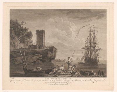 Balıkçılar ile deniz manzarası Les pecheurs korseleri. by Robert Daudet (II) (attributed to)