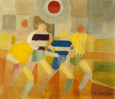 The Runners on Foot, 1920 dolayları (tuval üzerine yağlı boya) by Robert Delaunay