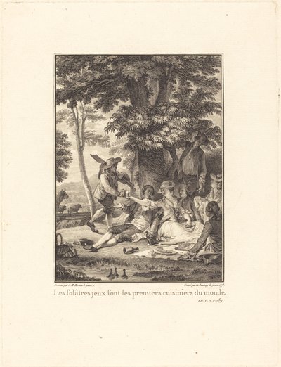 Oynak oyunlar dünyadaki ilk aşçılardır by Robert Delaunay after Jean Michel Moreau