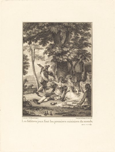 Oynak oyunlar dünyadaki ilk aşçılardır by Robert Delaunay after Jean Michel Moreau