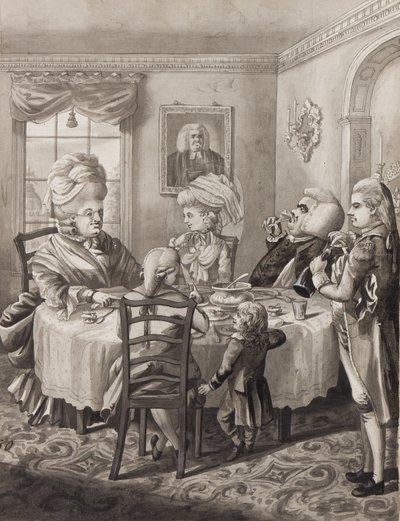 İyi Yaşama Sahip Bir Usta Parson, 1782 (kalem, fırça ve mürekkep kağıt üzerinde yıkanır) by Robert Dighton