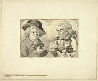 İki Göğüs Boyu Karikatür by Robert Dighton