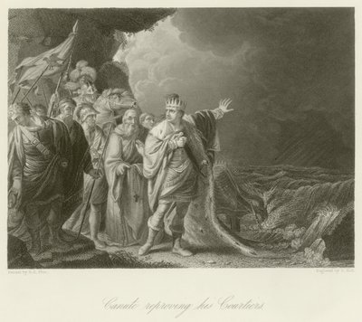 Canute reproving his courtiers  by Robert Edge Pine