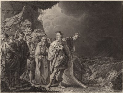 Canute saray mensuplarını azarlıyor by Robert Edge Pine