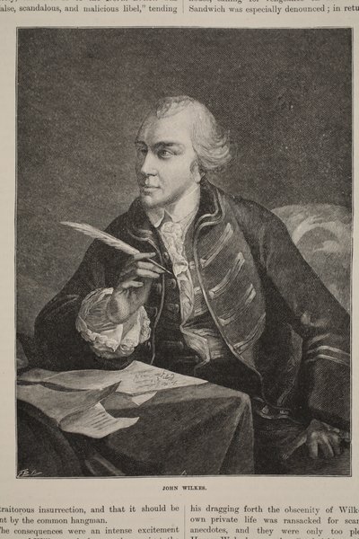 John Wilkes, 'Cassell'in Illustrated History of England'ından bir çizim (sepya fotoğraf) by Robert Edge Pine