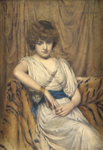 Genç Bir Yunan, 1890 (kağıt üzerinde wc) by Robert Edward Morrison