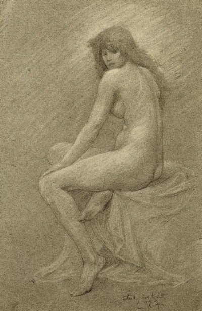 Lilith için Çalışma, c.1900 (kağıt üzerinde tebeşir) by Robert Fowler