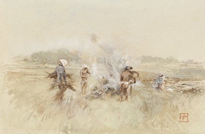 İş Başında Yanan Yangınlarda Fırça Yığma, 1867-1903 by Robert Frederick Blum