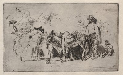Erkekler ve Eşekler, Roma, 1880. by Robert Frederick Blum