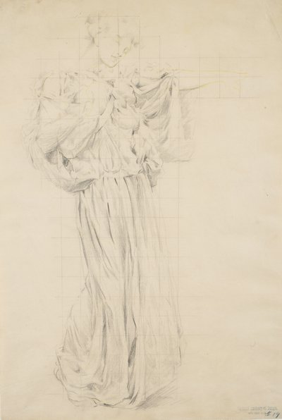 Moods to Music için Çalışma, 1893-95 (devetüyü dokuma kağıt üzerinde sarı kalemle grafit) by Robert Frederick Blum