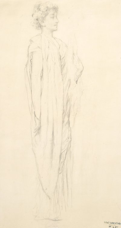 Moods to Music duvar resmi için dökümlü kadın figürü çalışması by Robert Frederick Blum