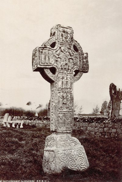 Castledermot, Co. Kildare, İrlanda'daki Kuzey Yüksek Haçı (sepya fotoğrafı) by Robert French