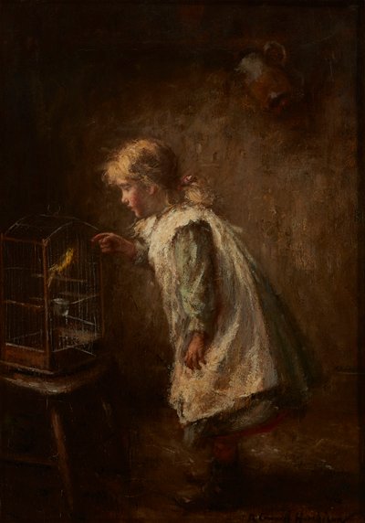 Pet Kanarya (tuval üzerine yağlı boya) by Robert Gemmell Hutchison