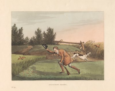 Çekim: Altılı set, başlık sayfası ve baskılı ambalaj: Sporting Miseries veya ülkede Six Red Letter Days by Robert Havell