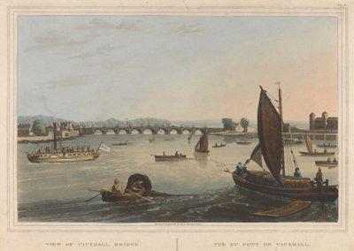 Vauxhall Köprüsü'nün görünümü by Robert Havell