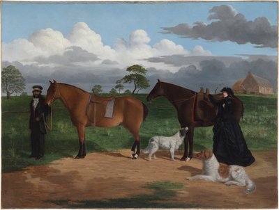 Bayan Adolphus, Siyah Jimmie ile Merrang İstasyonunda Yüzerken, 1856 by Robert Hawker Dowling