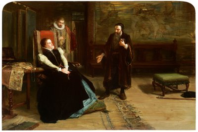 Holyrood Sarayı'nda İskoç Kraliçesi Mary ve John Knox arasındaki konferans by Robert Herdman