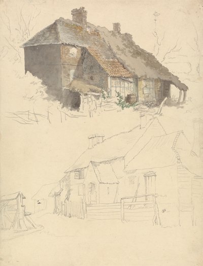 Kulübelerin Eskizleri: Bir Sayfada İki Çalışma by Robert Hills