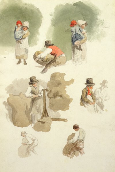 Çiftçinin Çocukları (kağıt üzerinde kalem ve tuvalet) by Robert Hills
