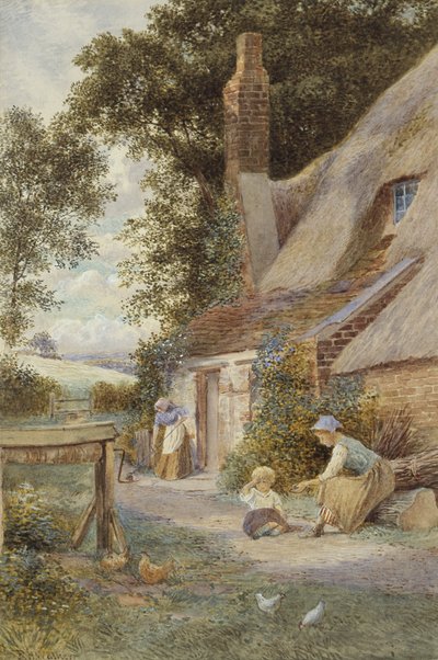 Bir Kulübeden Figürler (kağıt üzerine sulu boya) by Robert Hollands Walker