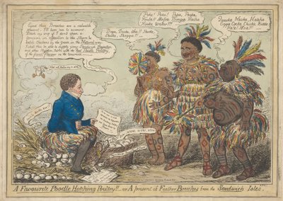 Favori Bir Kaniş Kuluçkalık Kümes Hayvanı!! - veya Sandviç Adalarından Bir Hediye Tüy Pantolon by Robert Isaac Cruikshank