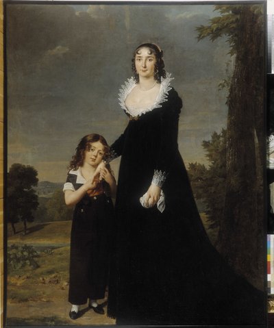 Oğluyla birlikte bir annenin portresi by Robert Lefevre