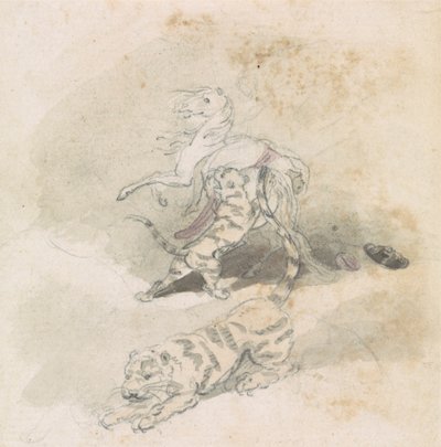 Bir Ata Saldıran Kaplan by Robert Mabon