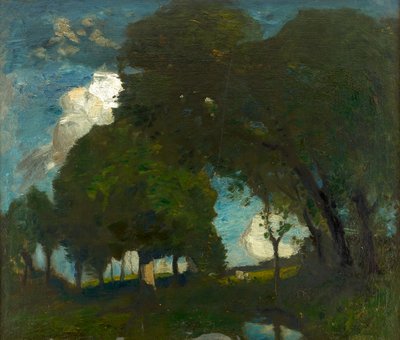 Woodland by Moonlight (tuval üzerine yağlı boya) by Robert Macaulay Stevenson