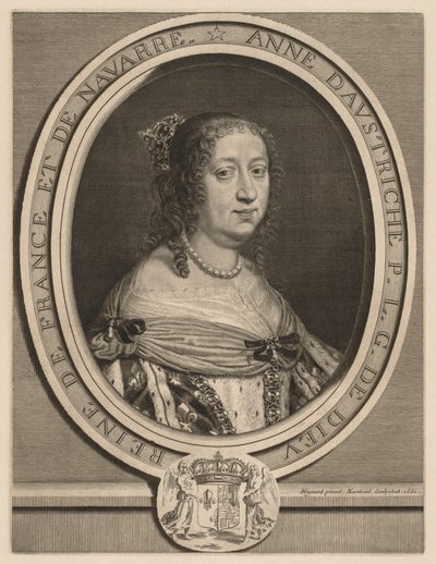 Avusturya Kraliçesi Anne, 1660. by Robert Nanteuil
