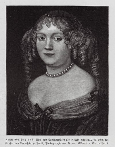 Madame de Sevigne, Fransız yazar (gravür) by Robert Nanteuil