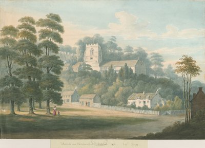 Tettenhall Kilisesi ve Köyü: sulu boya boyama, 1826 by Robert Noyes