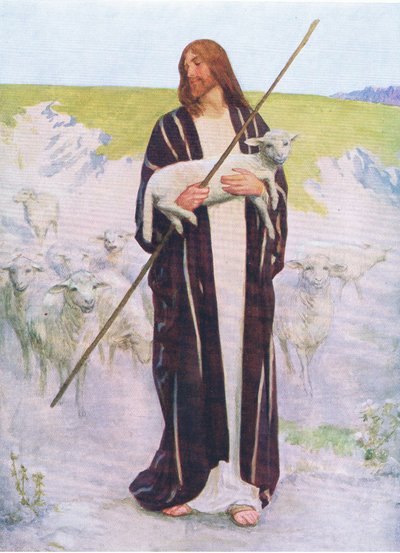 İyi çoban, Thomas Nelson tarafından yayınlanan İncil Resimli Kitaptan, c.1950 by Robert Payton Reid