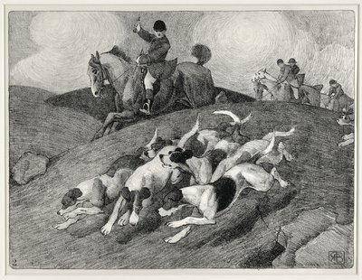 Avlanma sahnesi (lito) by Robert Polhill Bevan