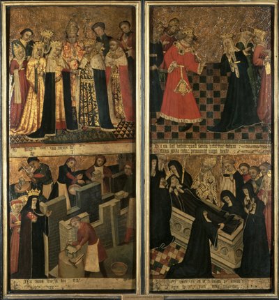 St.Ethheldreda, Ely Abbess, c.1455 (panelde yağlı boya) by Robert Pygot