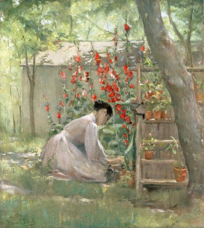 Bahçeye Bakmak (tuval üzerine yağlı boya) by Robert Reid