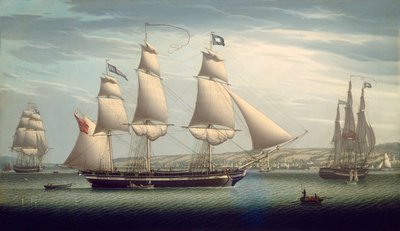 Greenock Açıklarında Manevra Yapan "Favori" Gemi by Robert Salmon