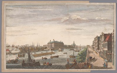 Gezicht op het Admiraliteitsmagazijn te Amsterdam Amsterdam